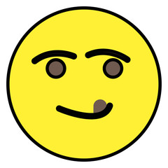 Editable flat design icon of attitude emoji