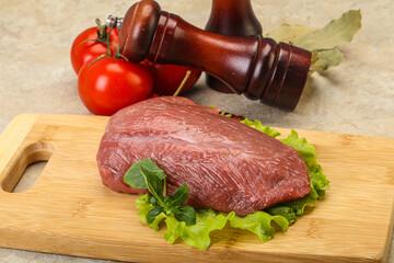 Raw beef piece for cooking