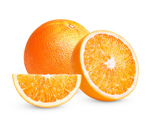 Fresh orange isolated on white background