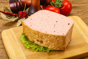 Homemade baked traditional meat loaf