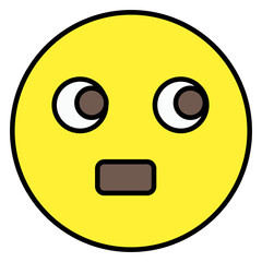 Emoji with surprised expression, shocked emoji icon