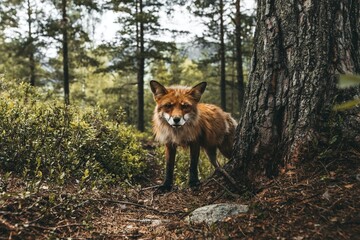 red fox in the woods