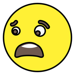 Astonished emoji icon, editable vector 