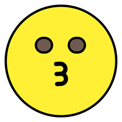 
A creative design icon of kiss emoji 

