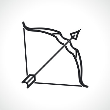 recommend clip art: Bow and arrow line icon