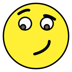 An icon design of smirk emoji 