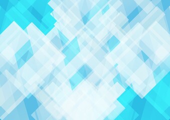 透明感のある水色の幾何学的な抽象背景