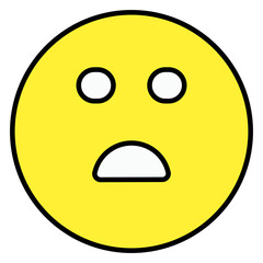 Astonished emoji icon, editable vector 