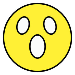 Astonished emoji icon, editable vector 