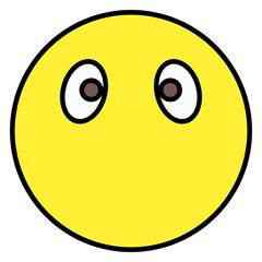 Flat design icon of rolling eyes emoticon 