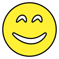 
Editable flat design of happy emoji icon


