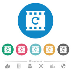 Redo movie operation flat round icons
