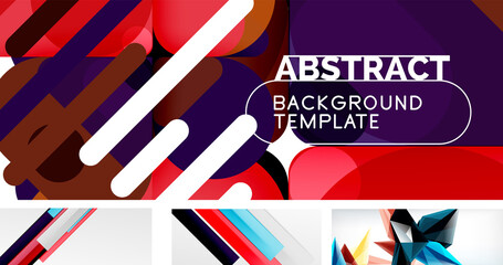 Vector abstract background set. Trendy modern geometric shapes