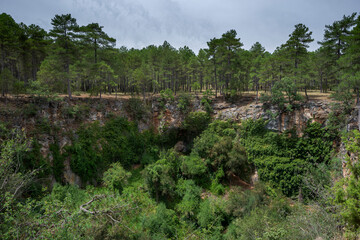 Fototapeta na wymiar Karstic landscape in the Natural Monument of Palancares y Tierra Muerta, province of Cuenca, Spain