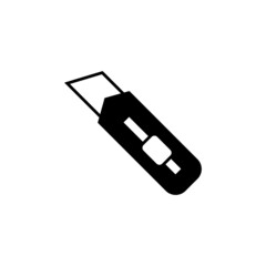 Cutter tool icon in solid black flat shape glyph icon, isolated on white background 