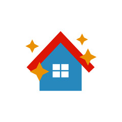 Clean house, housework  icon in color icon, isolated on white background 