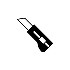 Cutter tool icon in solid black flat shape glyph icon, isolated on white background 
