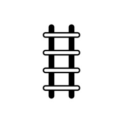 ladder icon in solid black flat shape glyph icon, isolated on white background 
