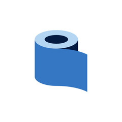 Paper roll toilet tissue icon in color icon, isolated on white background 