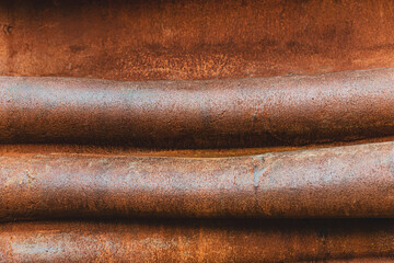 Hintergrund Wand aus Metall rostig wellig in braun orange