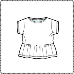 editable fashion kids wear garment flat sketch for creating your own design mockup