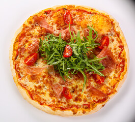 Pizza with parma and rucola