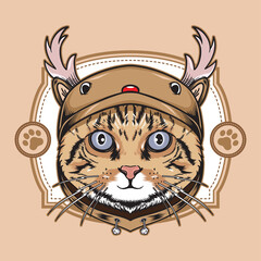 Cat Christmas use Cute Deer Hoodie Illustration