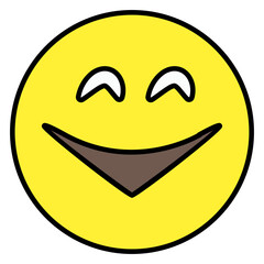 Editable flat design of happy emoji icon