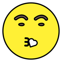 Fototapeta premium A creative design icon of kiss emoji 