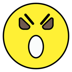 Fototapeta premium Astonished emoji icon, editable vector