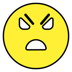 Fototapeta premium An editable design icon of frowning emoji