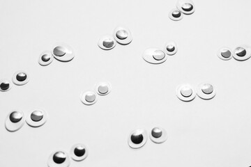 Toy eyes on a white background