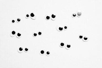 Toy eyes on a white background