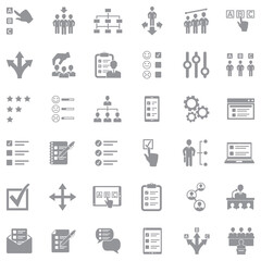 Option Icons. Gray Flat Design. Vector Illustration.