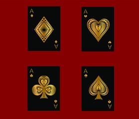 
the illustration - playing card set of aces.