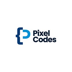 p letter mark code logo vector icon illustration