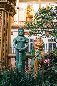 Statues in a Buddhist Temple, Cambodia