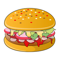 burger vector illustration,isolated on white background
