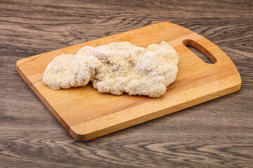 Raw meat schnitzel for roast