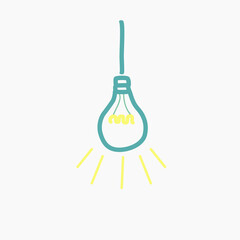 Electric light bulb on a white background.