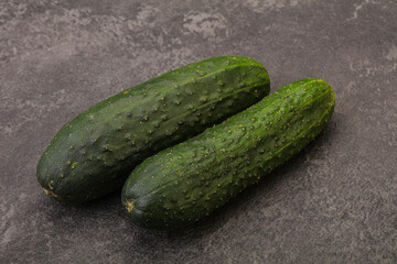 Ripe organic natural green cucumber