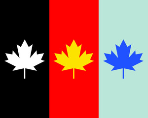 Maple leaf asset vector with multiple background color