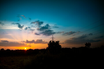 Fototapeta premium sunset in the city