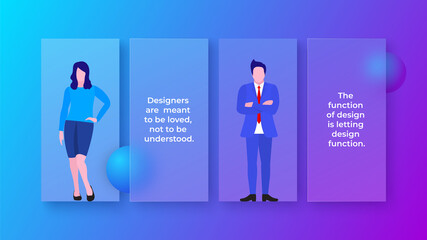 Glassmorphism concept with 3d geometric shapes. Frosted glass effect. Illustration on blurred gradient vector background