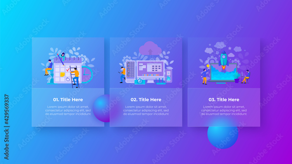 Aufkleber Glassmorphism concept with 3d geometric shapes. Frosted glass effect. Illustration on blurred gradient vector background