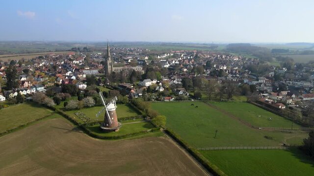 Thaxted Essex UK Aerial POV Footage 4K