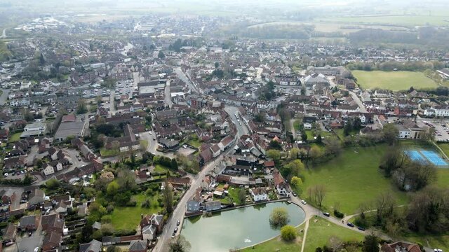 Great Dunmow Point of view  Essex UK Aerial footage 4K