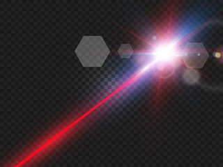  Abstract color laser beam. Transparent is isolated on a black background. Vector illustration. Red. Gold. Green. Blue.	