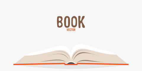 Covered opened book isolated. illustration