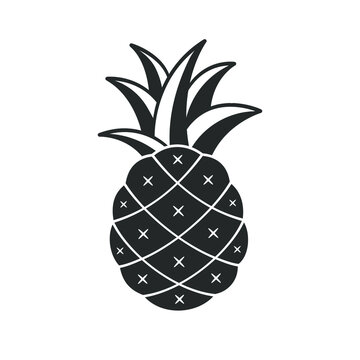 Pineapple detailed silhouette business company brand logo clipart. Simple flat modern vector illustration design. Sign symbol for agriculture tropical fresh fruit etc.